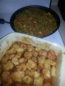 Baked Sweet n' Sour Chicken and Brown Fried Rice www.allinadaysworkblog.com