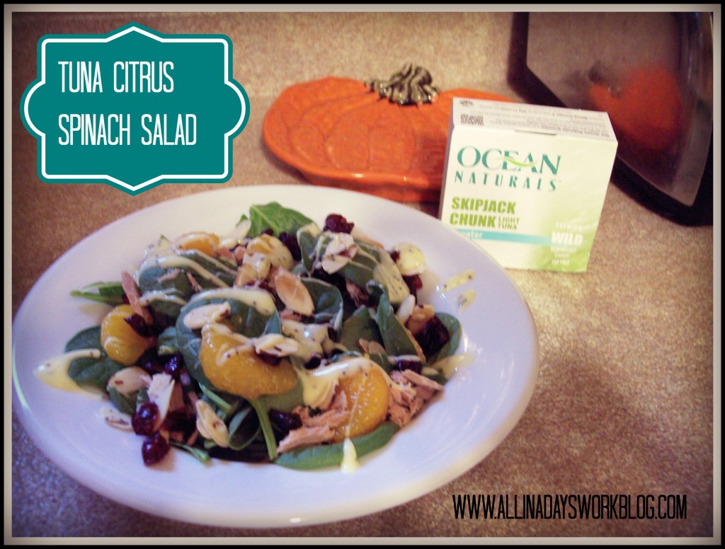 Tuna Citrus Spinach Salad #OceanNaturals #cbias #shop