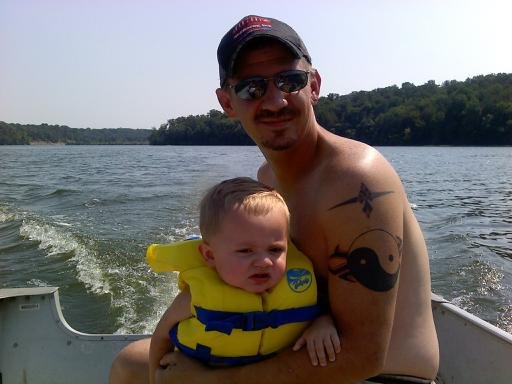 daddy and nathan boating