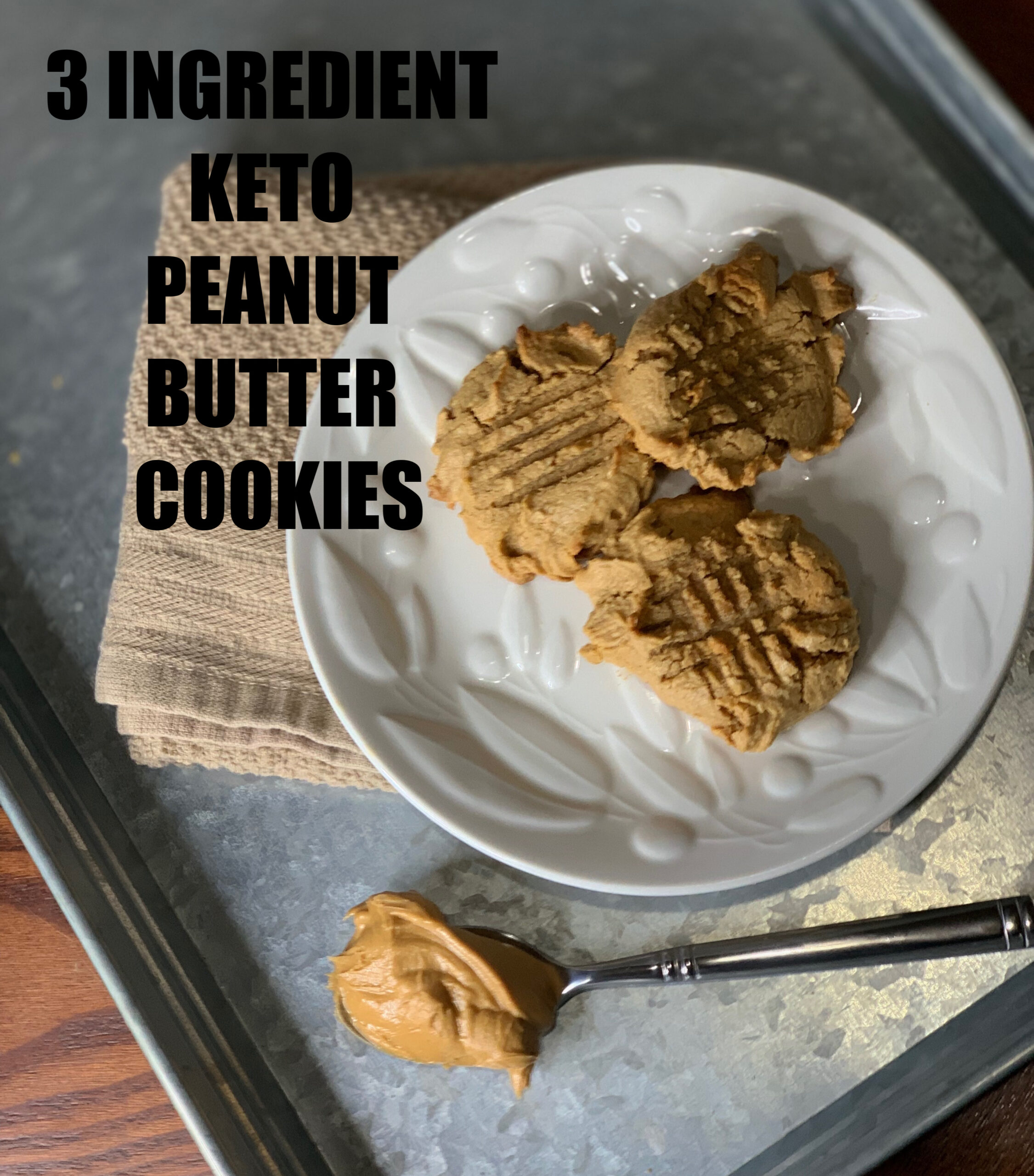 3 ingredient keto peanut butter cookies